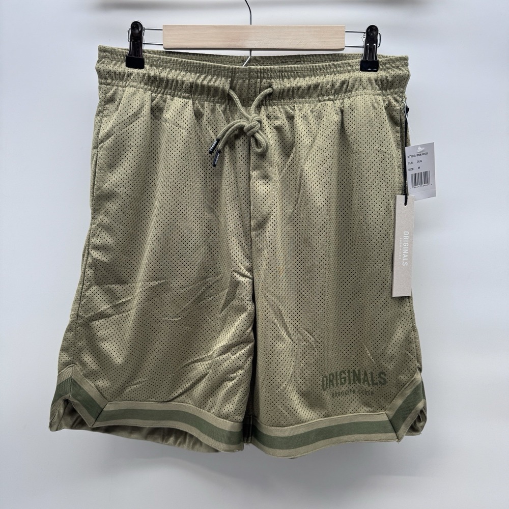 Brooklyn Cloth Originals Men's M Mesh Basketball Shorts Olive Green NWT BSMJ813S